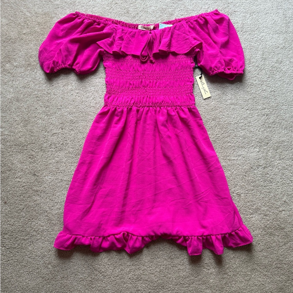 Liberty Love Pink Smocked Puff Sleeve Maxi Dress